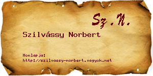 Szilvássy Norbert névjegykártya