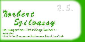 norbert szilvassy business card