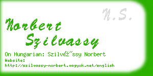 norbert szilvassy business card